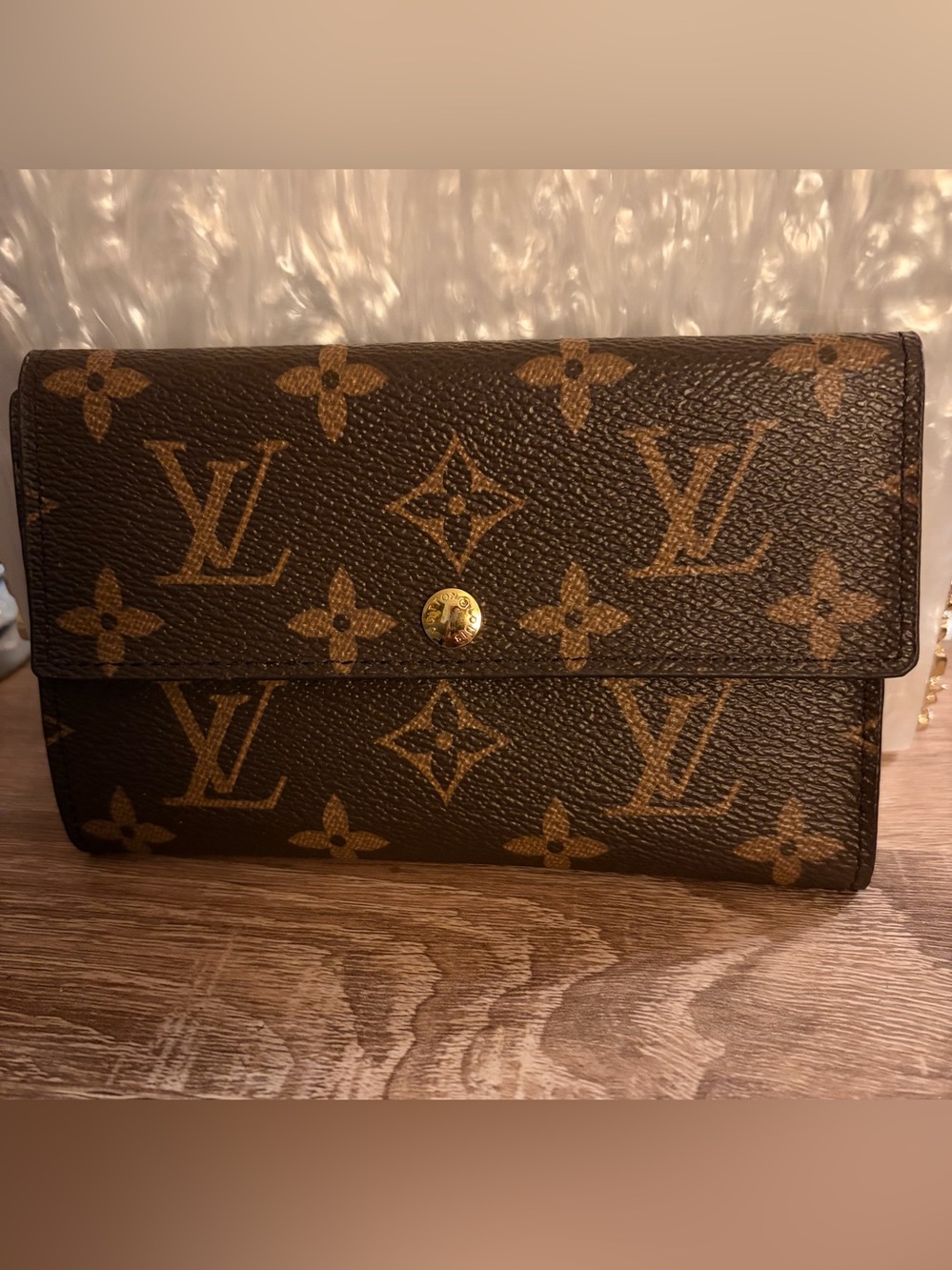 Louis Vuitton long flip over monogram  wallet